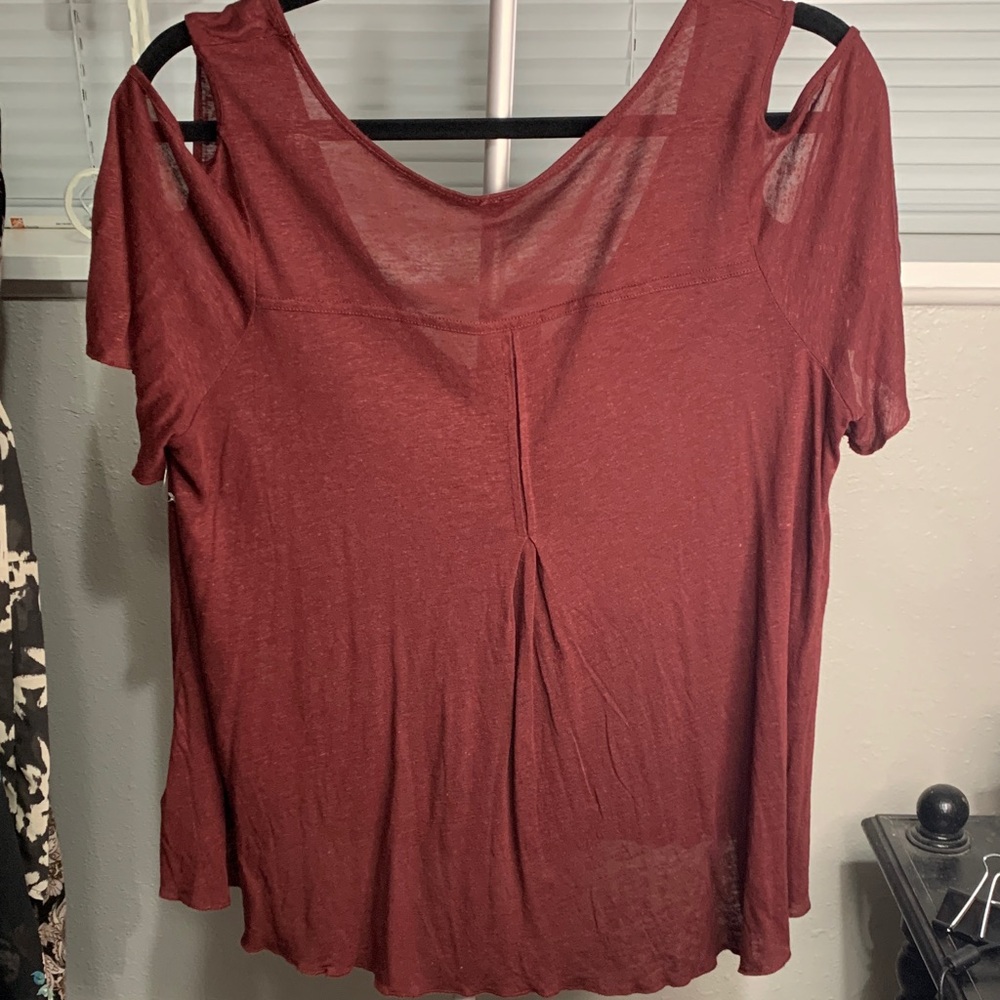 Free People Burgundy Layered Blouse - Picture 3 of 4